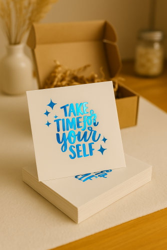 Cartão Postal 9x10cm com Hot Stamping | 4x0 Impressão Apenas Frente