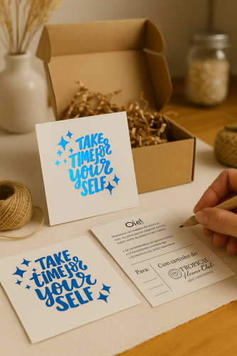 Cartão Postal 9x10cm com Hot Stamping | 4x4 Impressão Apenas Frente e Verso