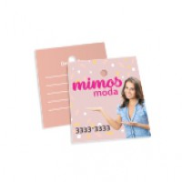 Tag Mini com Furo - Sem Verniz | 4x4 Impressão Frente e Verso
