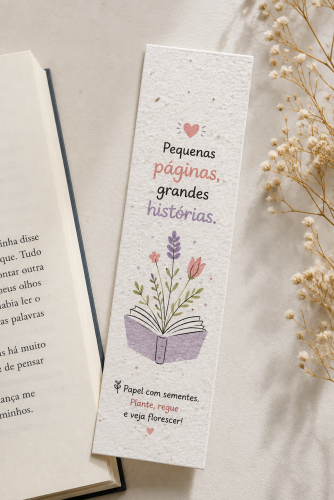 Marcador de Página em Papel Semente | 4x0 Impressão Apenas Frente