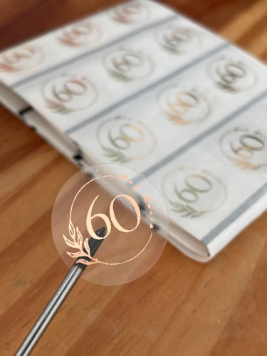 Etiqueta Hot Stamping 3x3cm | Vinil Transparente
