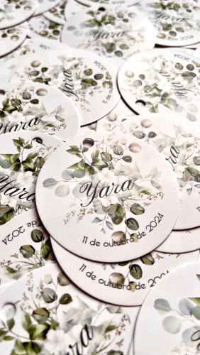 Tag 6x6cm com Furo - Sem Verniz | 4x0 Impressão Apenas Frente