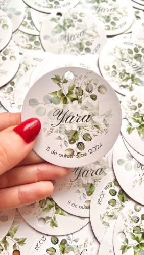 Tag 6x6cm com Furo - Sem Verniz | 4x0 Impressão Apenas Frente