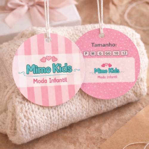 Tag 6×6 cm com Furo – Sem Verniz | Impressão 4×4 (Frente e Verso)