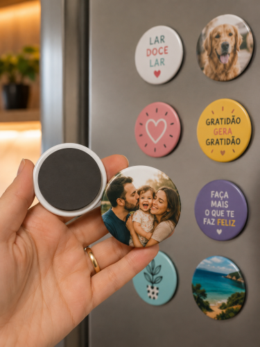 Botton Imã Personalizado 38mm | Redondo