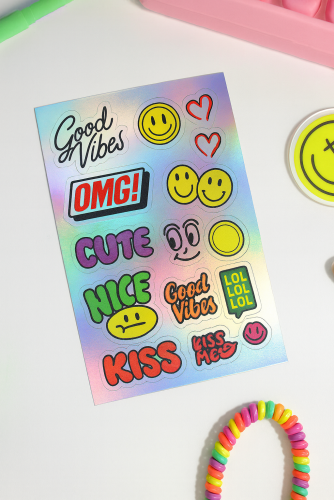 Cartela de Adesivo Holográfico A6 10x15cm | Impressão UV