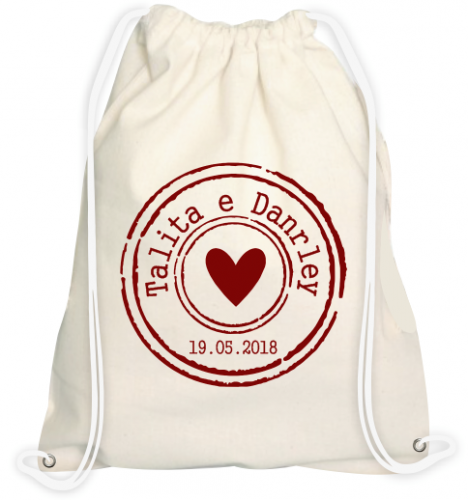 Mochila Personalizada em Algodão Cru | 35x45cm | 1x0