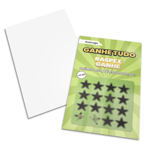 Raspadinha Personalizada 9x15cm | 4x0 (Impressão Apenas Frente)