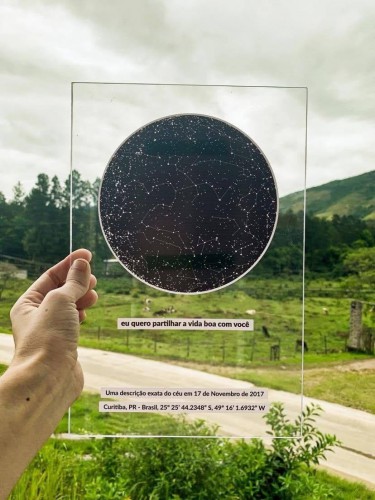 Mapa das Estrelas Transparente Personalizado