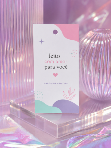 Tag Personalizada 9×5 cm | Couchê 300g | Com Furo | 4x0 (Impressão Apenas Frente)
