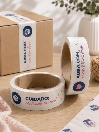 Fita Gomada Personalizada | Impressão Colorida 4x0