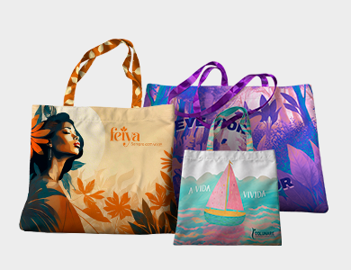 Bolsa em Tecido 40x40cm | Impressão Total + Alça Personalizada