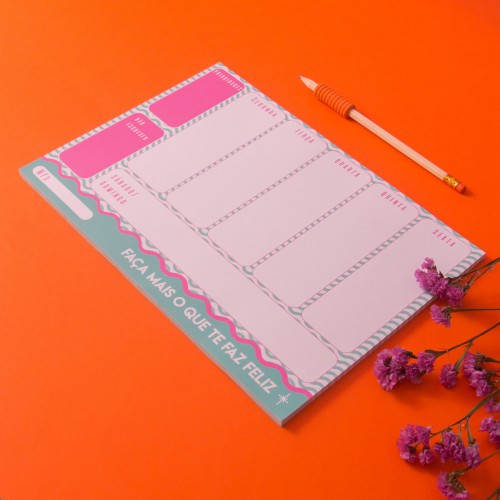 Planner Semanal Não Datado A4 | Bloco Destacável | Offset 120g