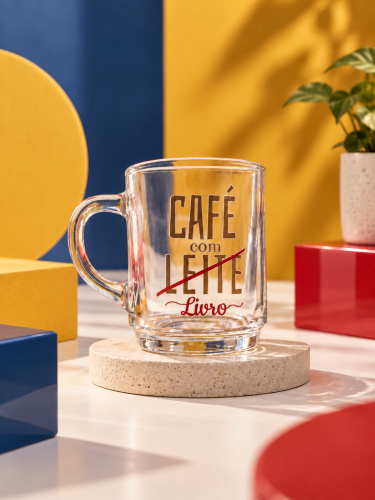Caneca Café Com Livro | Coleção Arte e Verbo