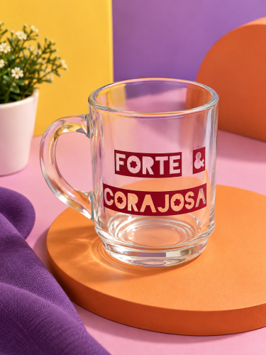 Caneca Forte e Corajosa - Vermelha | Coleção Arte e Verbo